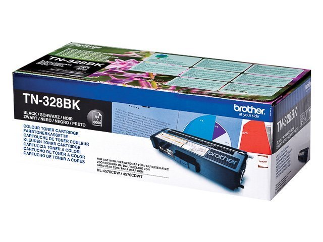 Brother TN 328BK Toner black 6000pages - TN328BK - Brother ink or toner cartridge