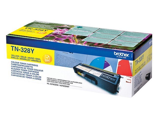 Brother TN 328Y Toner yellow 6000pages - TN328Y - Brother ink or toner cartridge