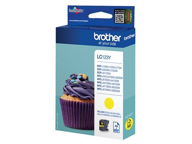 Cartouches Brother-LC123Y ink yellow 600 -LC123Y - Brother ink or toner cartridge