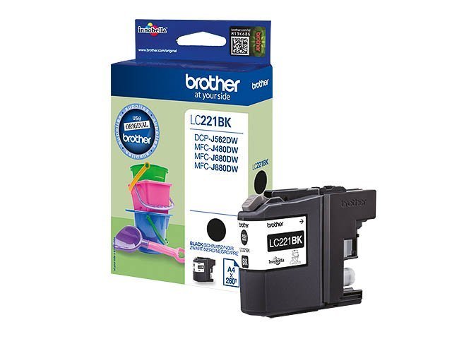 Cartouches Brother-LC221BK ink black 260pages -LC221BK - Brother ink or toner cartridge