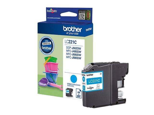 Cartouches Brother-LC221C ink cyan 260pages -LC221C - Brother ink or toner cartridge