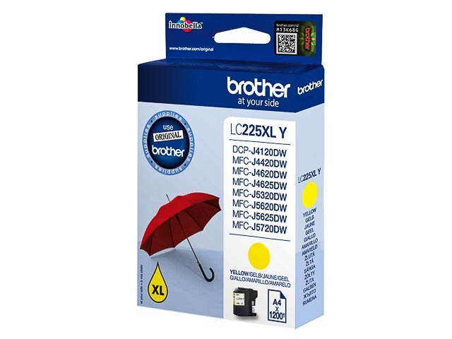 Cartouches Brother-LC225XLY ink yellow 1200 -LC225XLY - Brother ink or toner cartridge