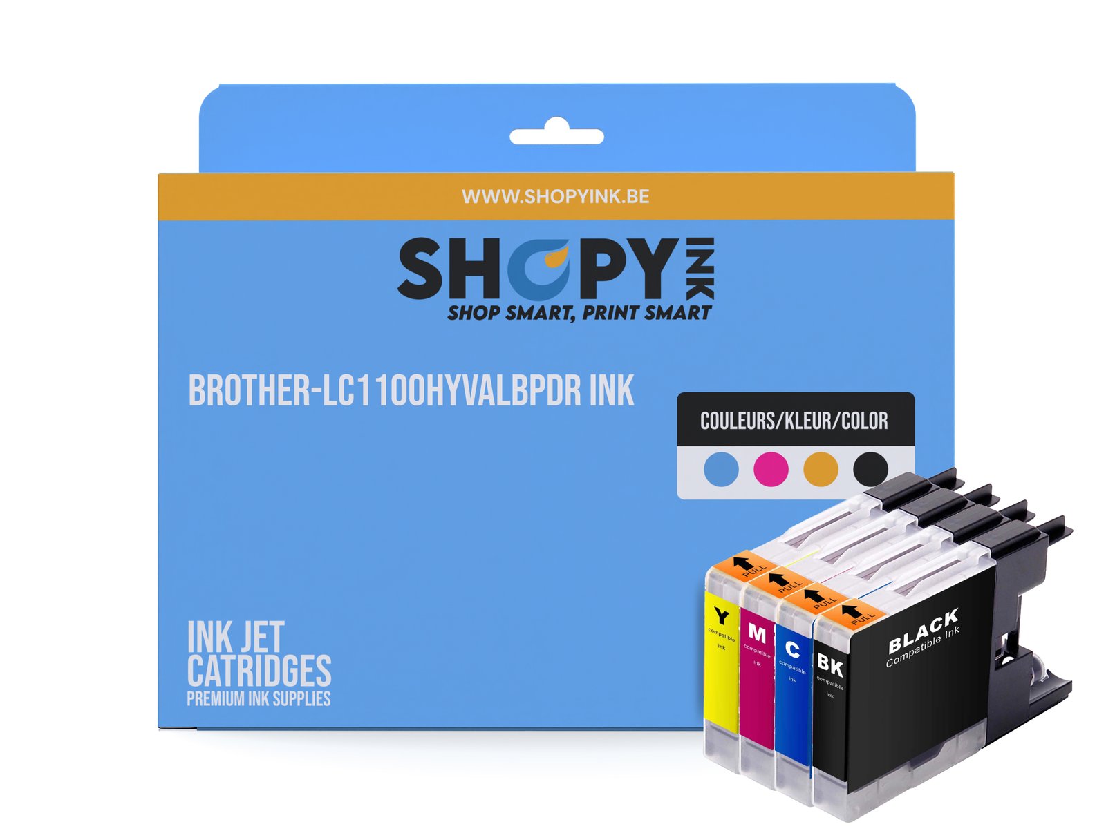 Cartouches compatible Brother-LC1100HYVALBPDR ink (4) c-m-y-bk -LC1100HYVALBPDR
