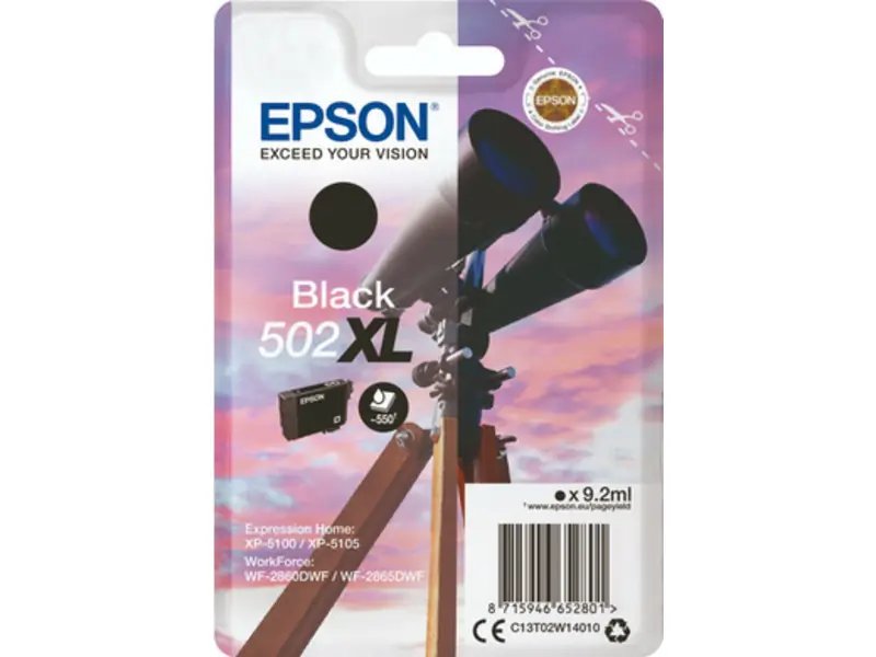 Epson 502XL (C13T02W14010) Ink Cartridge Black High Capacity - Epson ink or toner cartridge