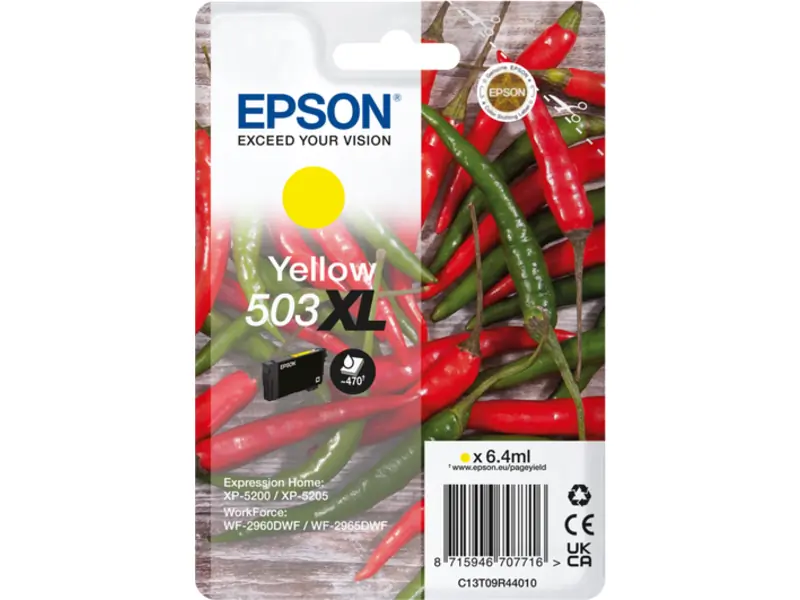 Epson 503XL (C13T09R44010) Ink Cartridge Yellow High Capacity - Epson ink or toner cartridge